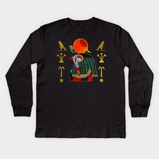 Colorful Egyptian Horus Kids Long Sleeve T-Shirt